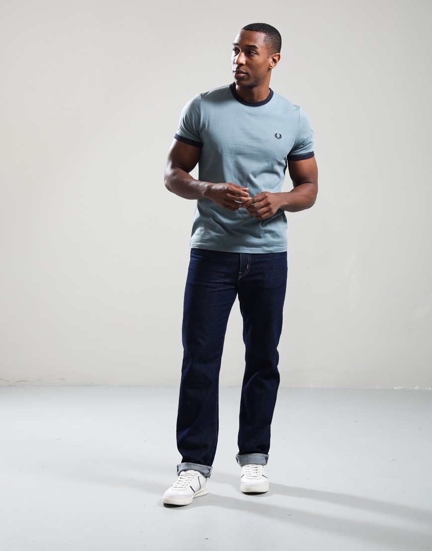 Fred Perry Ringer T-Shirt Stockport Blue/Navy