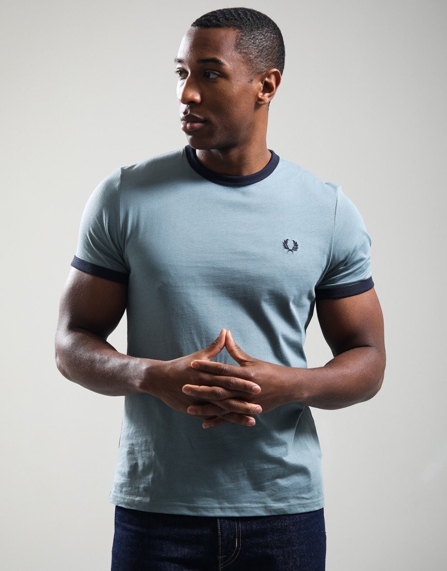 Fred Perry Ringer T-Shirt Stockport Blue/Navy