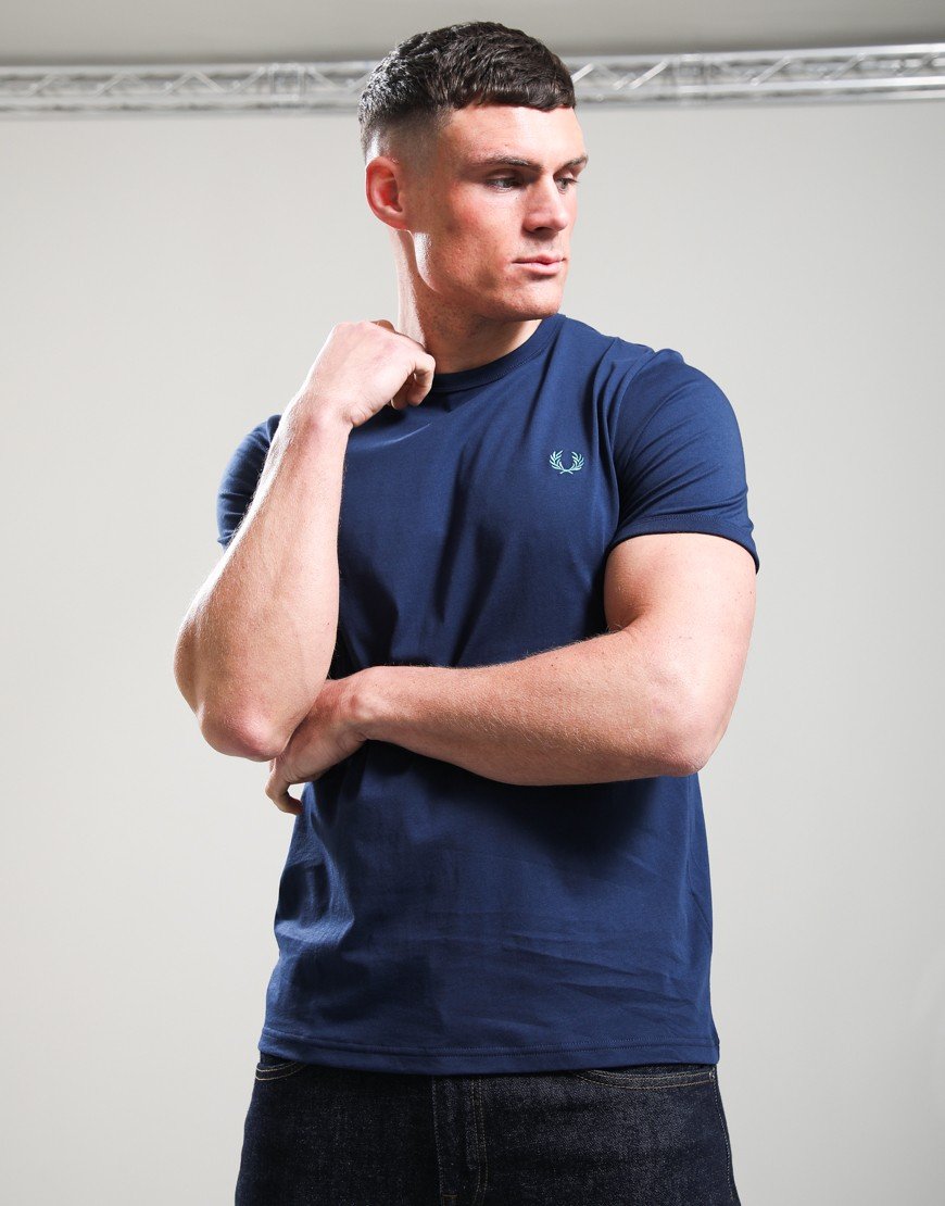 Fred Perry Ringer T-Shirt Tennis Blue