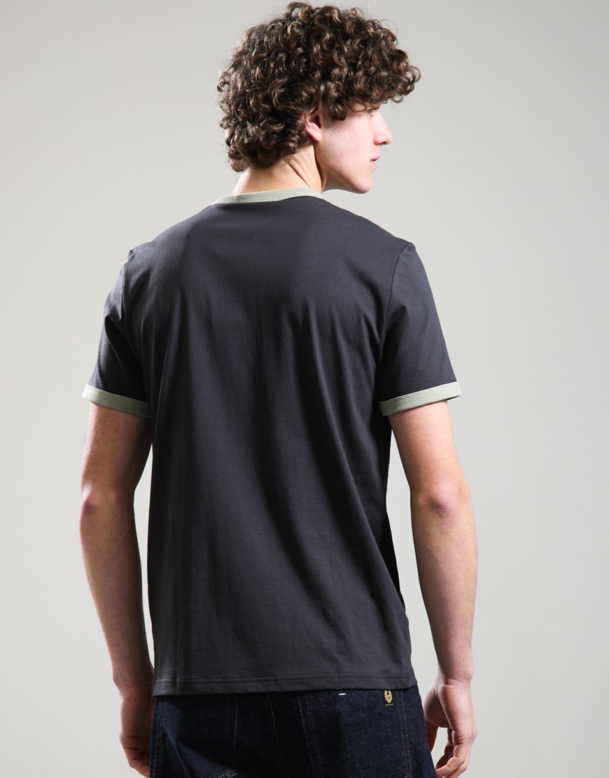 Fred Perry Ringer T-Shirt Anchor Grey/Seagrass