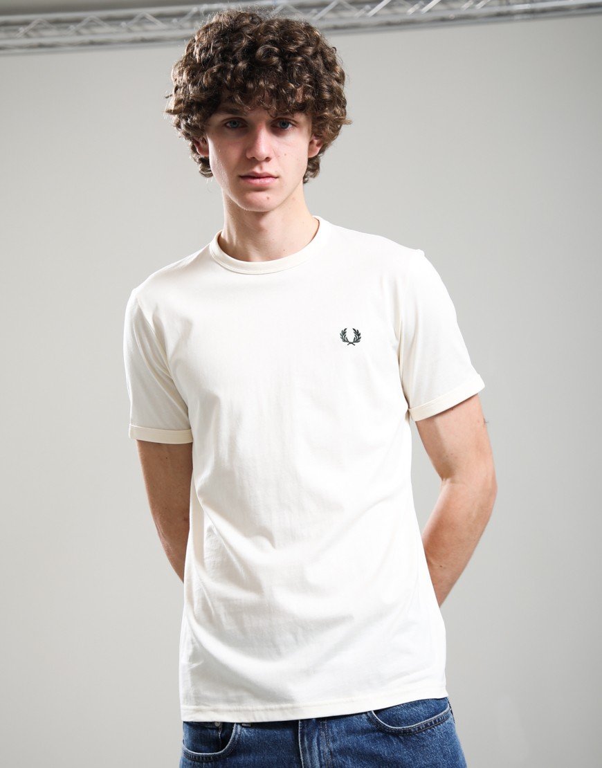 Fred Perry Ringer T-Shirt Ecru