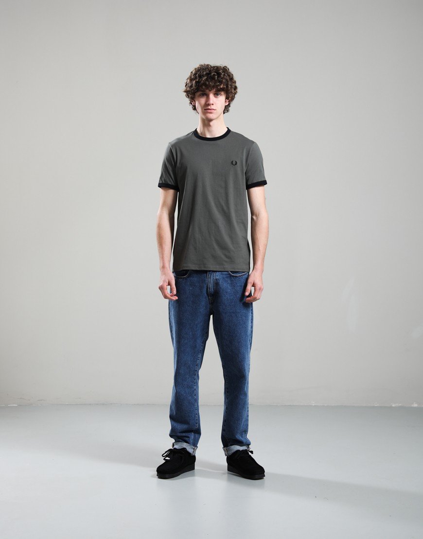 Fred Perry Ringer T-Shirt Field Green/Black