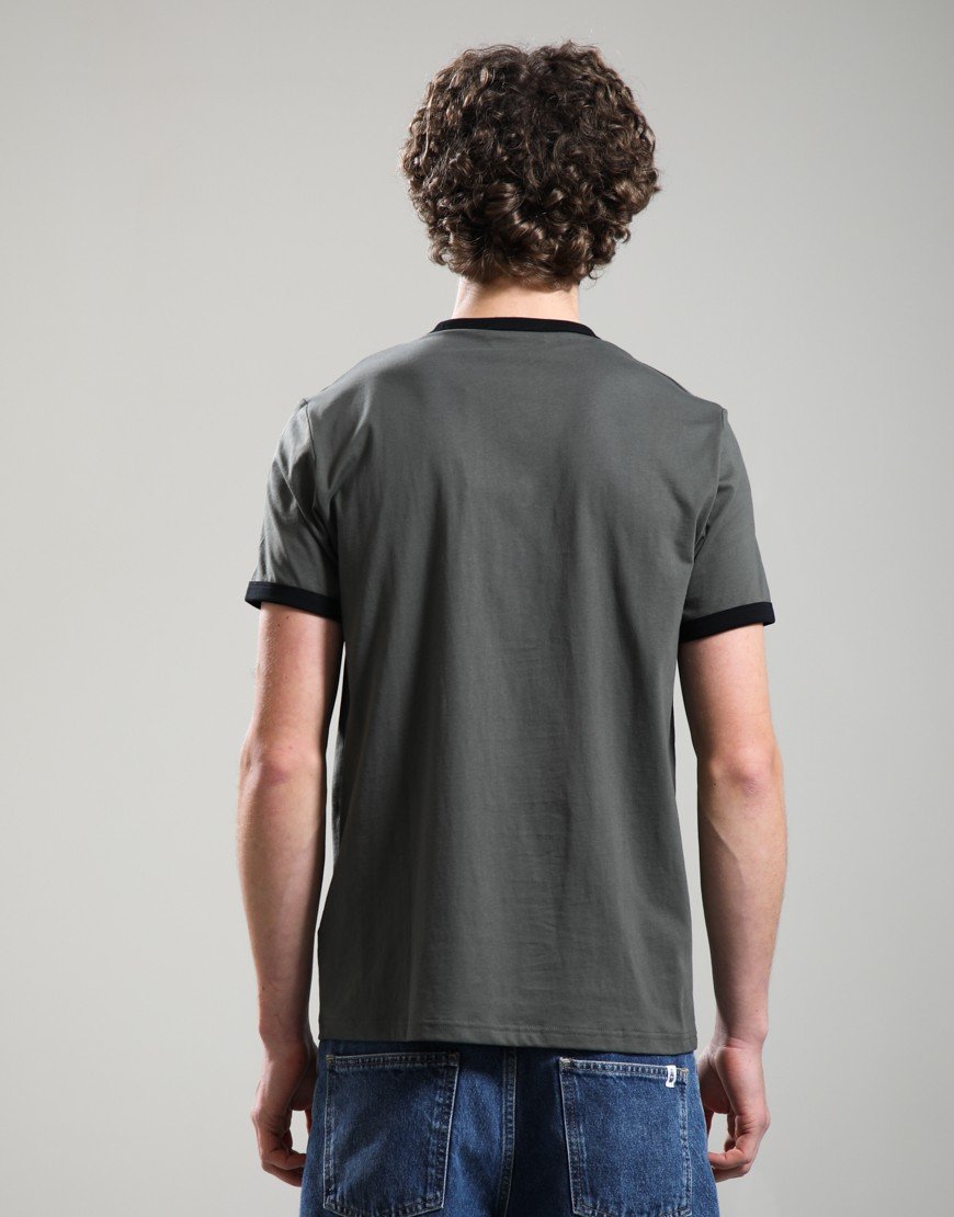 Fred Perry Ringer T-Shirt Field Green/Black