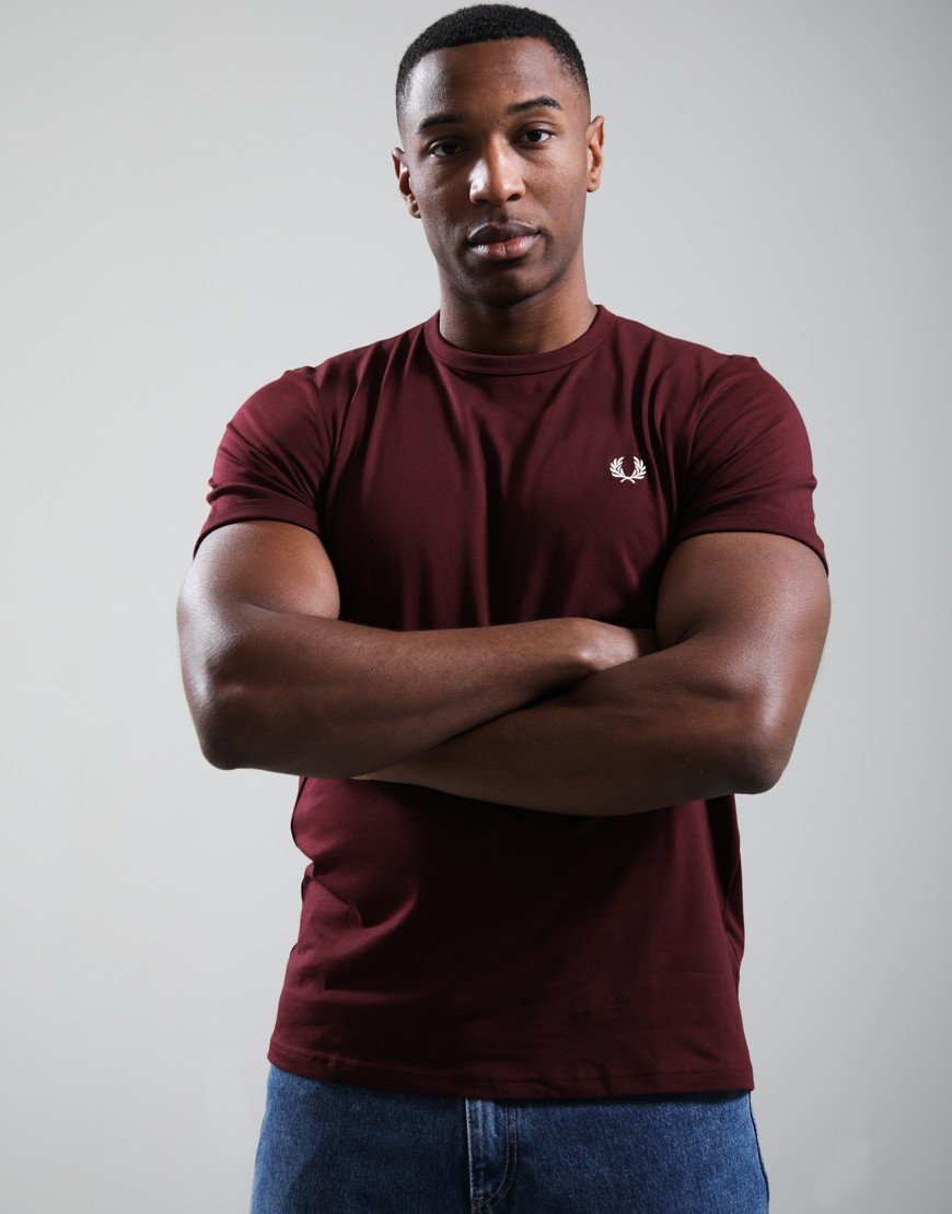 Fred Perry Ringer T-Shirt Oxblood