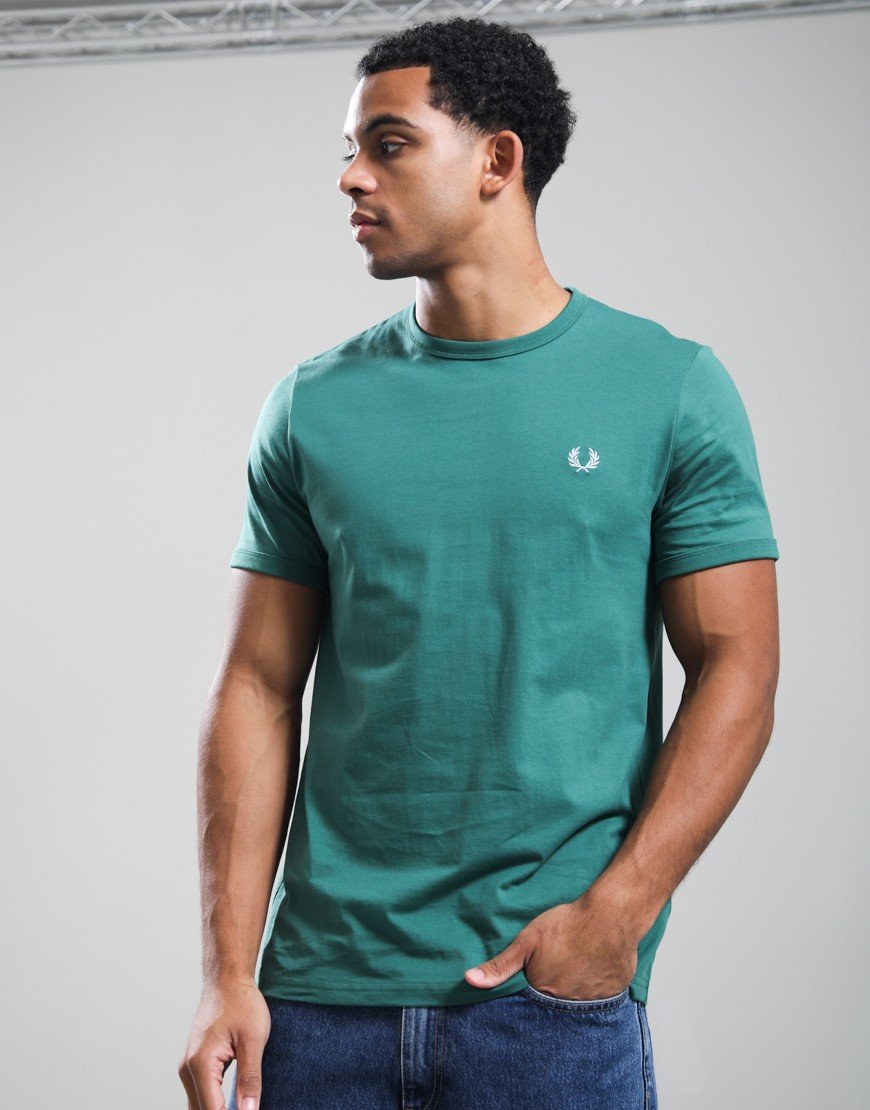 Fred Perry Ringer T-Shirt Sport Green