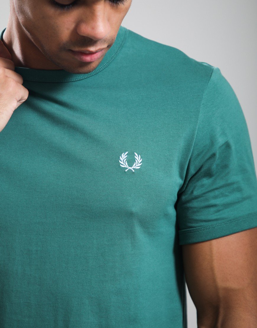 Fred Perry Ringer T-Shirt Sport Green