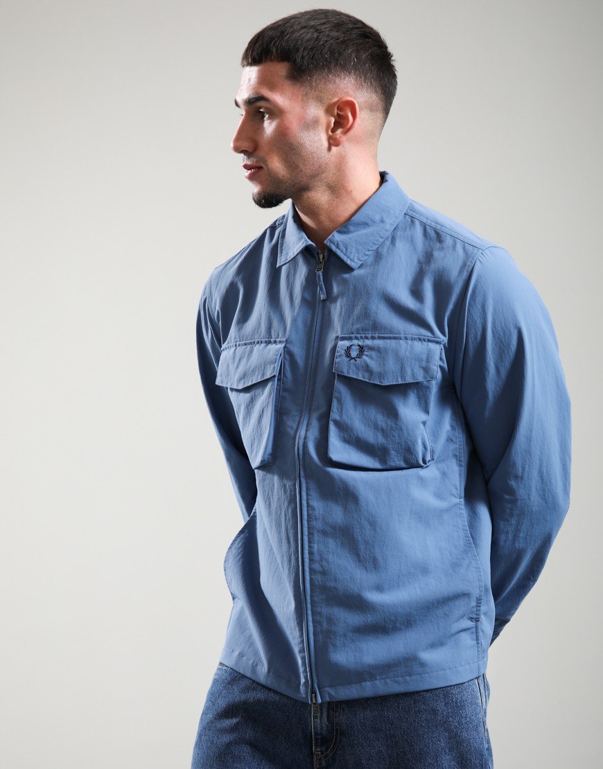 Fred Perry Ripstop Pocket Overshirt Ace Blue