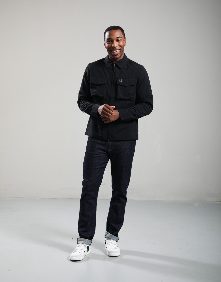 Fred Perry Ripstop Pocket Overshirt Black