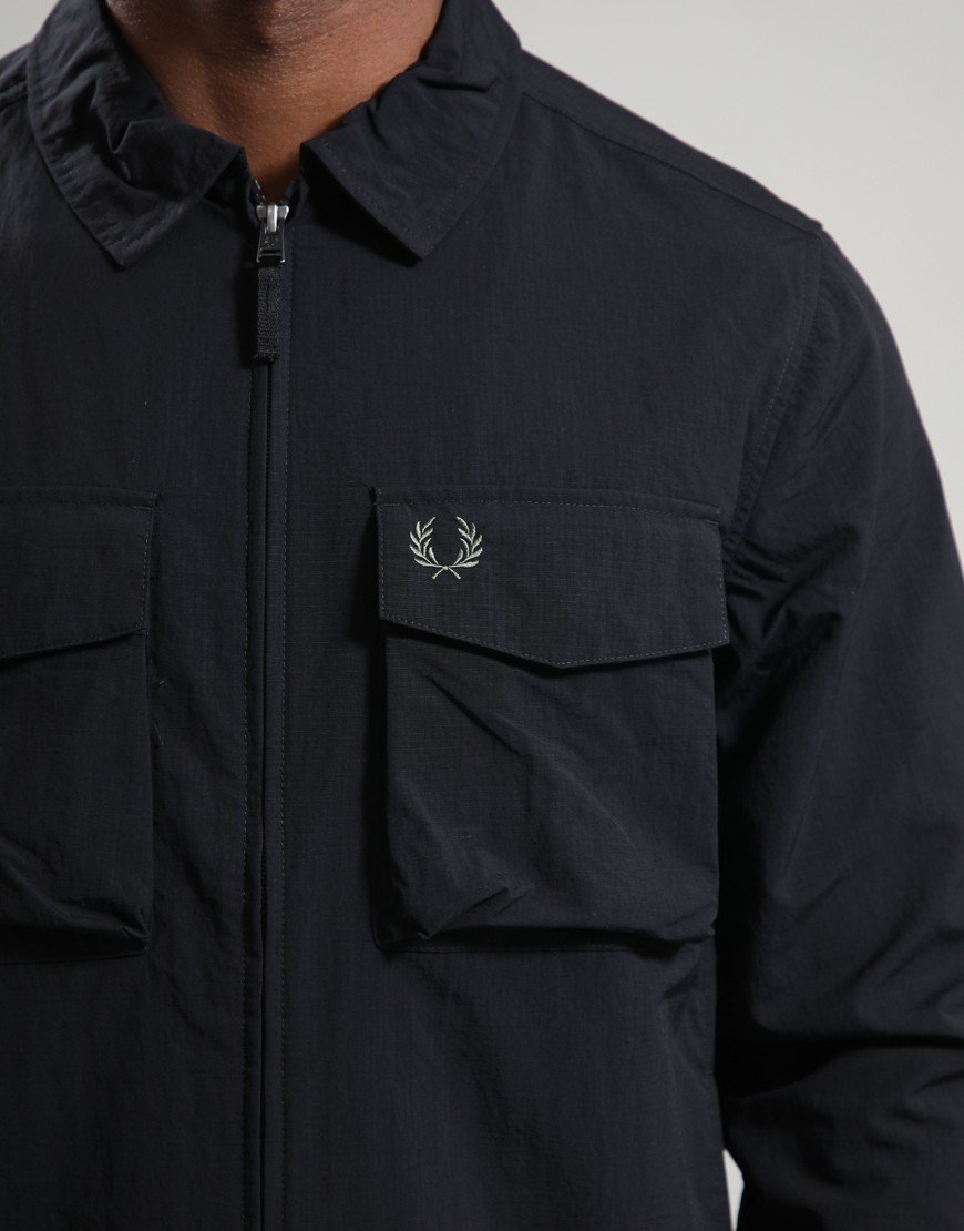 Fred Perry Ripstop Pocket Overshirt Black
