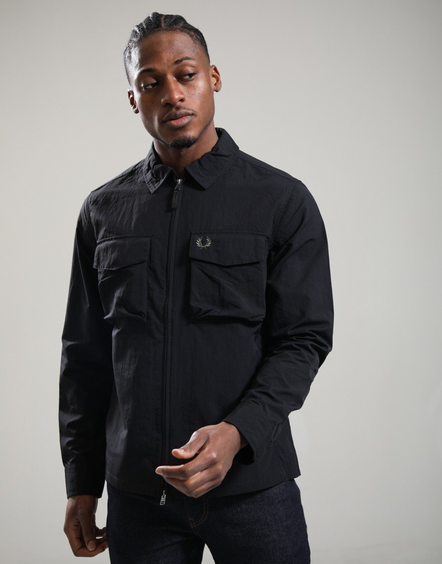 Fred Perry Ripstop Pocket Overshirt Black