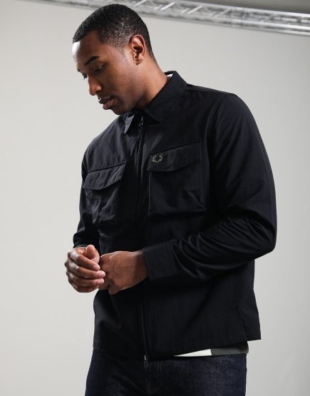Fred Perry Ripstop Pocket Overshirt Black
