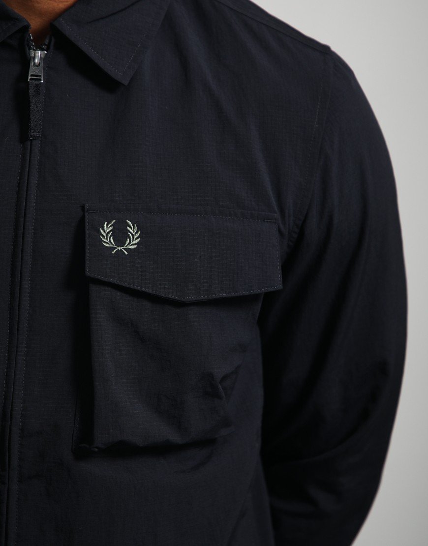 Fred Perry Ripstop Pocket Overshirt Black