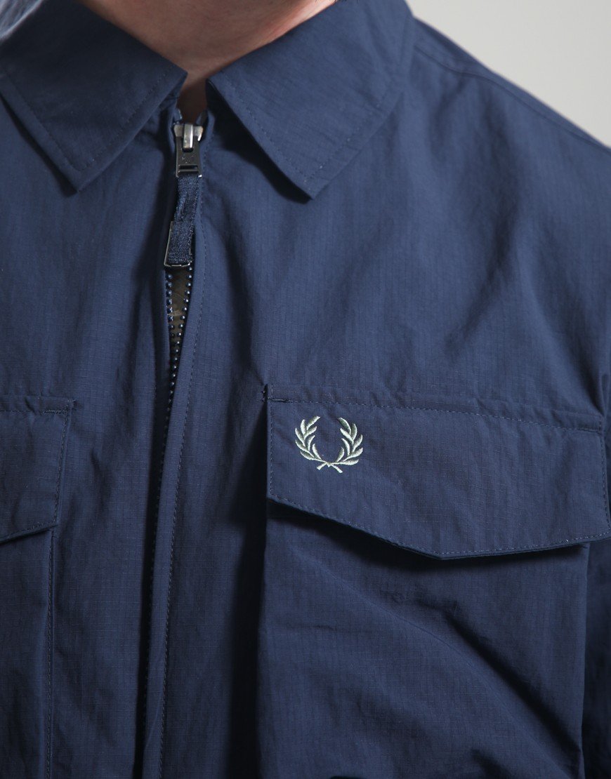 Fred Perry Ripstop Pocket Overshirt Dark Airforce