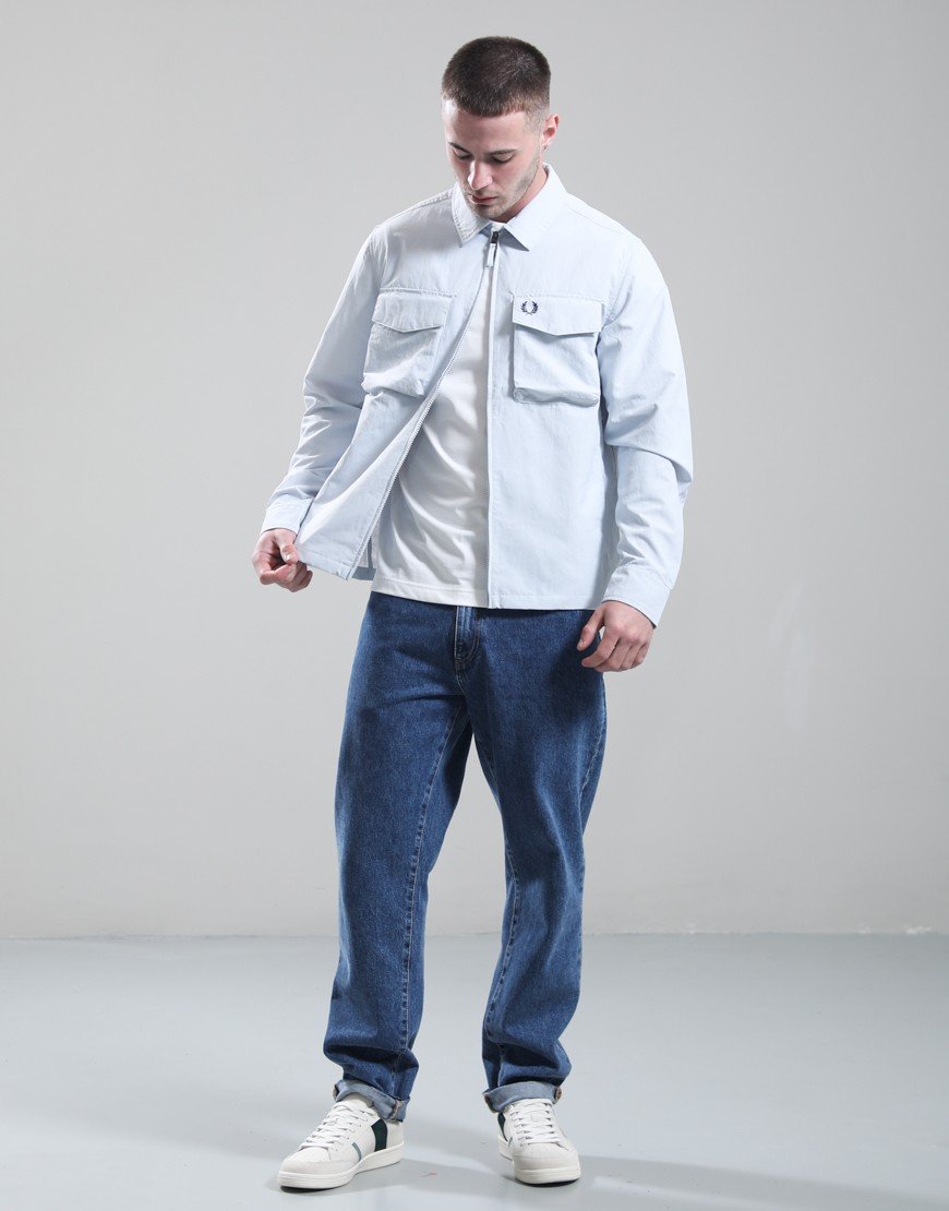 Fred Perry Ripstop Pocket Overshirt Dusky Blue