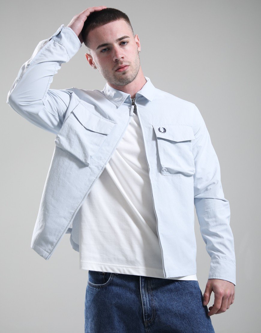 Fred Perry Ripstop Pocket Overshirt Dusky Blue