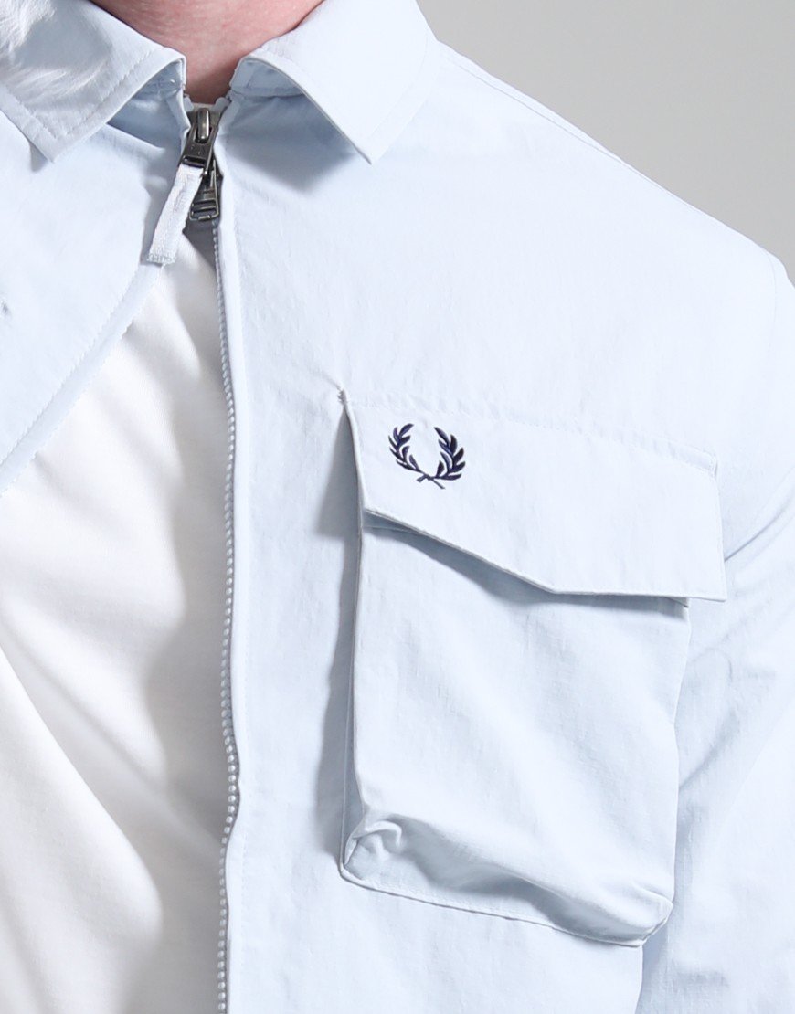 Fred Perry Ripstop Pocket Overshirt Dusky Blue
