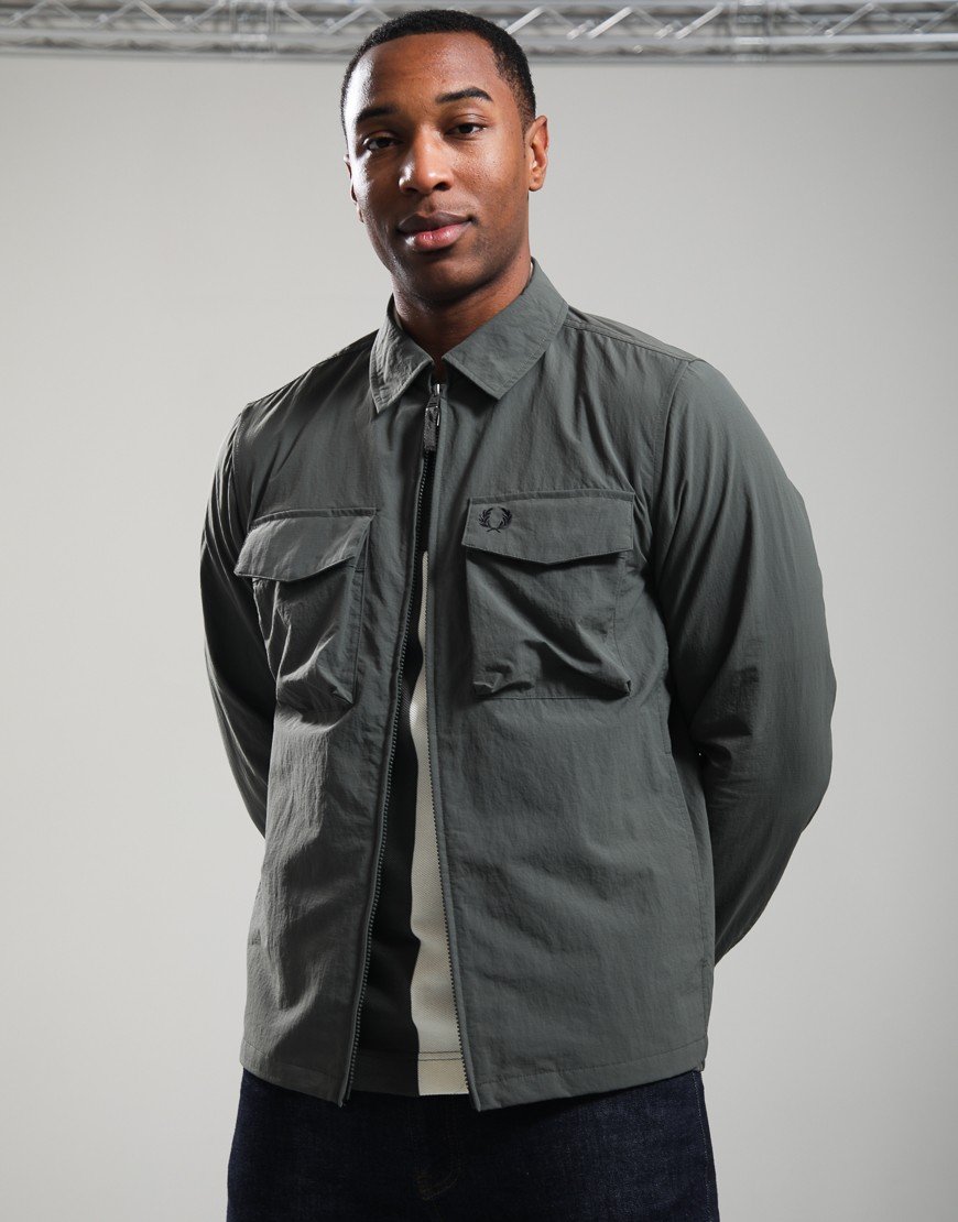 Fred Perry Ripstop Pocket Overshirt Field Green