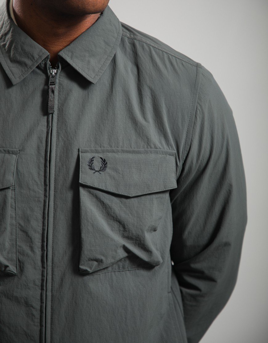 Fred Perry Ripstop Pocket Overshirt Field Green