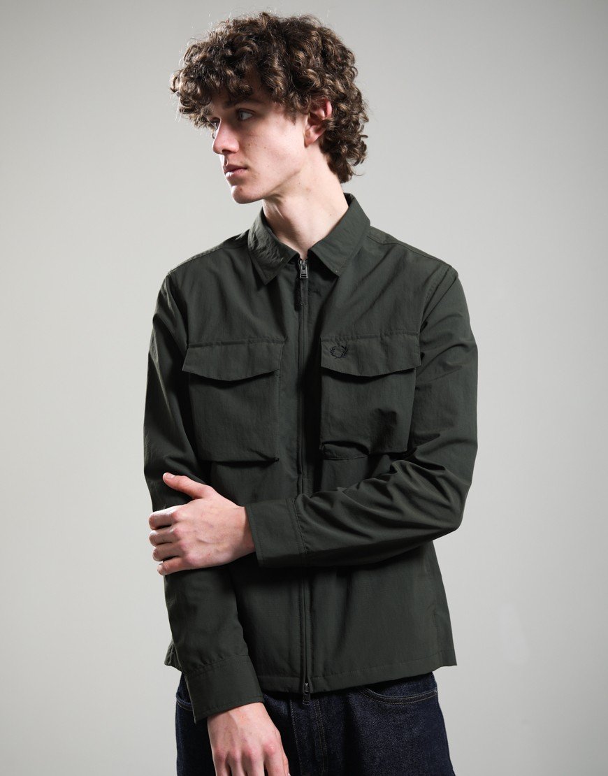 Fred Perry Ripstop Pocket Overshirt Hunting Green