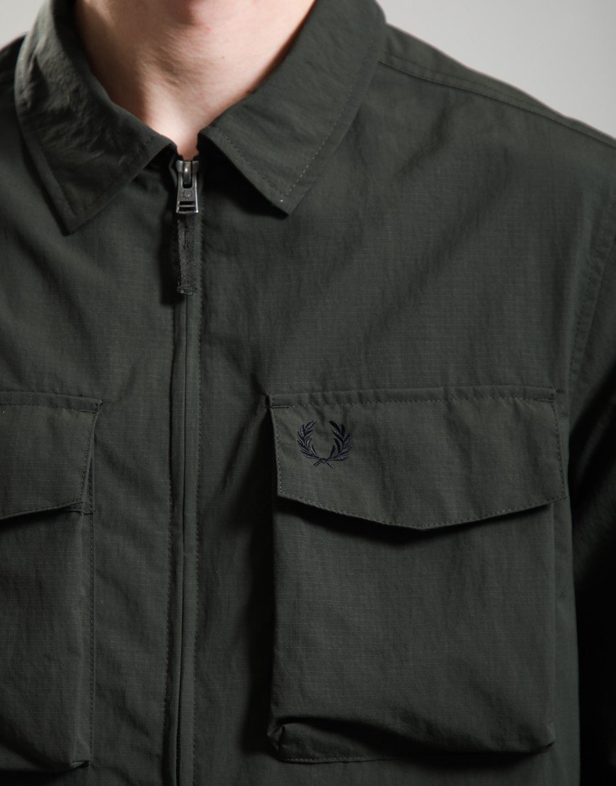 Fred Perry Ripstop Pocket Overshirt Hunting Green