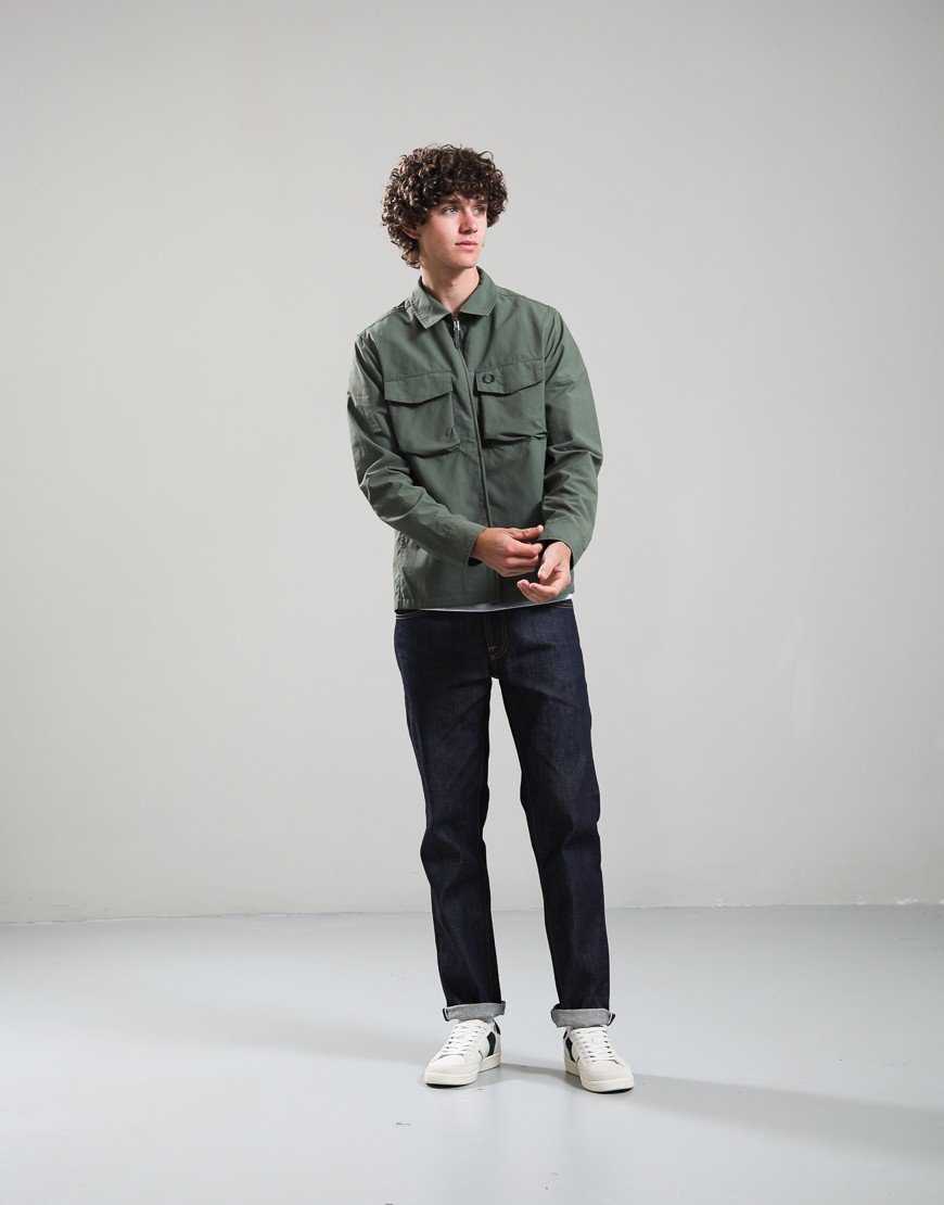 Fred Perry Ripstop Pocket Overshirt Laurel Wreath Green