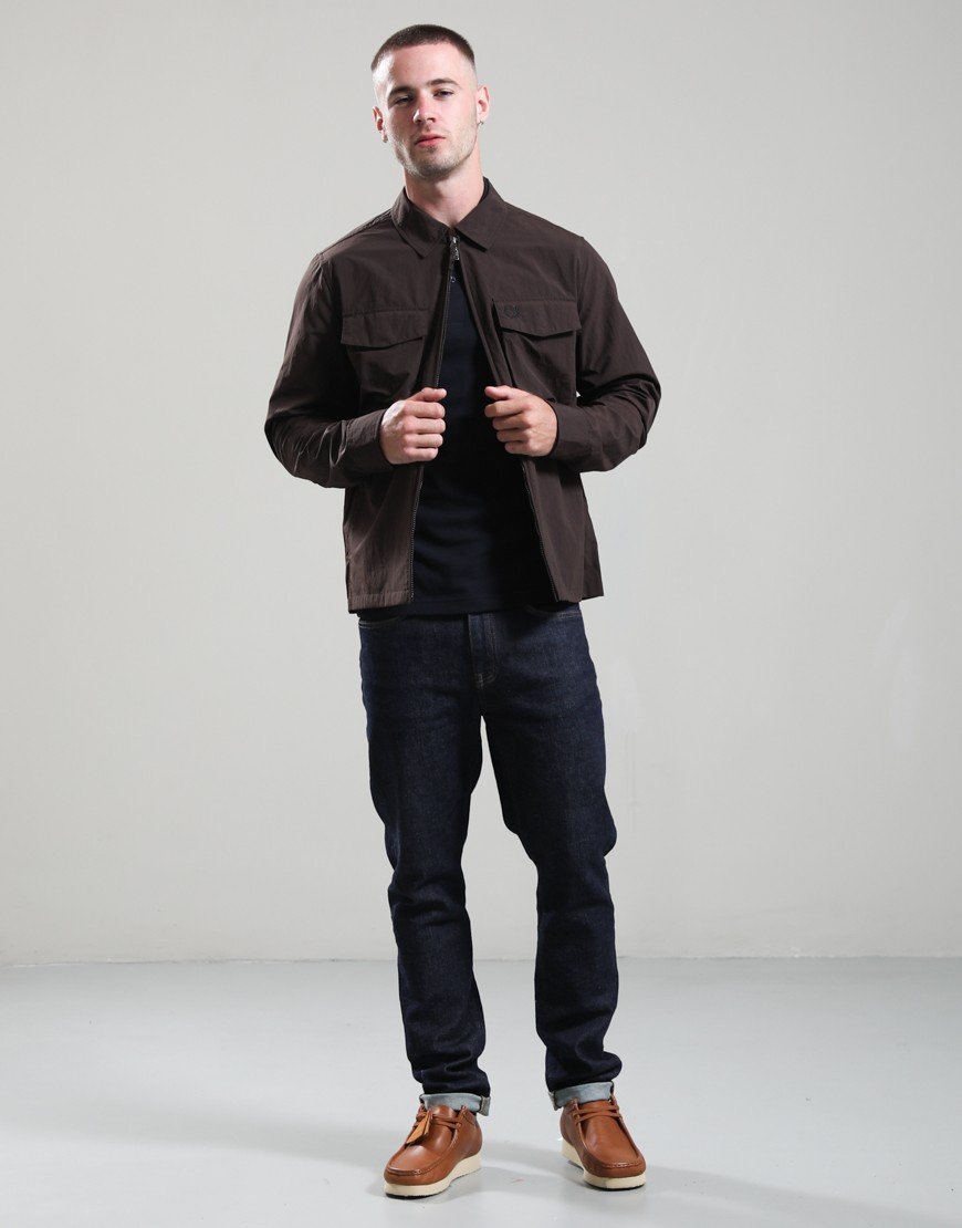 Fred Perry Ripstop Pocket Overshirt Rich Brown