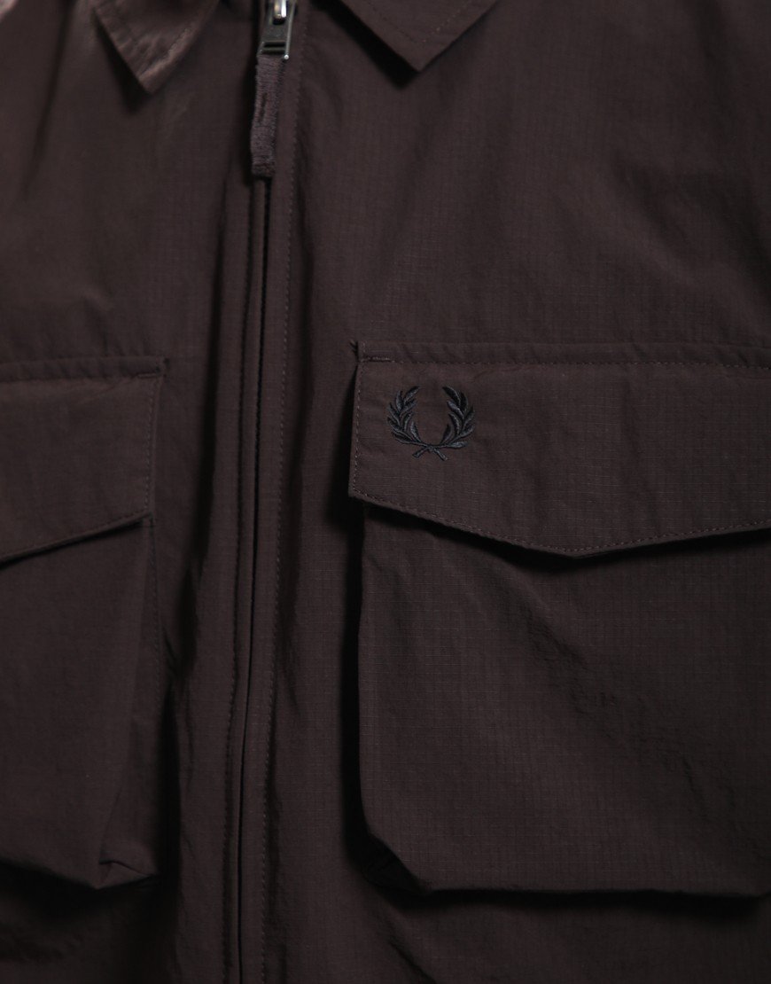 Fred Perry Ripstop Pocket Overshirt Rich Brown