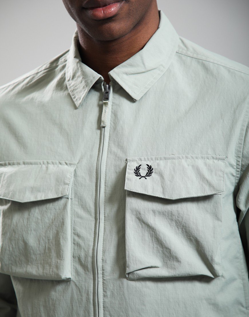  Fred Perry Ripstop Pocket Overshirt Seagrass