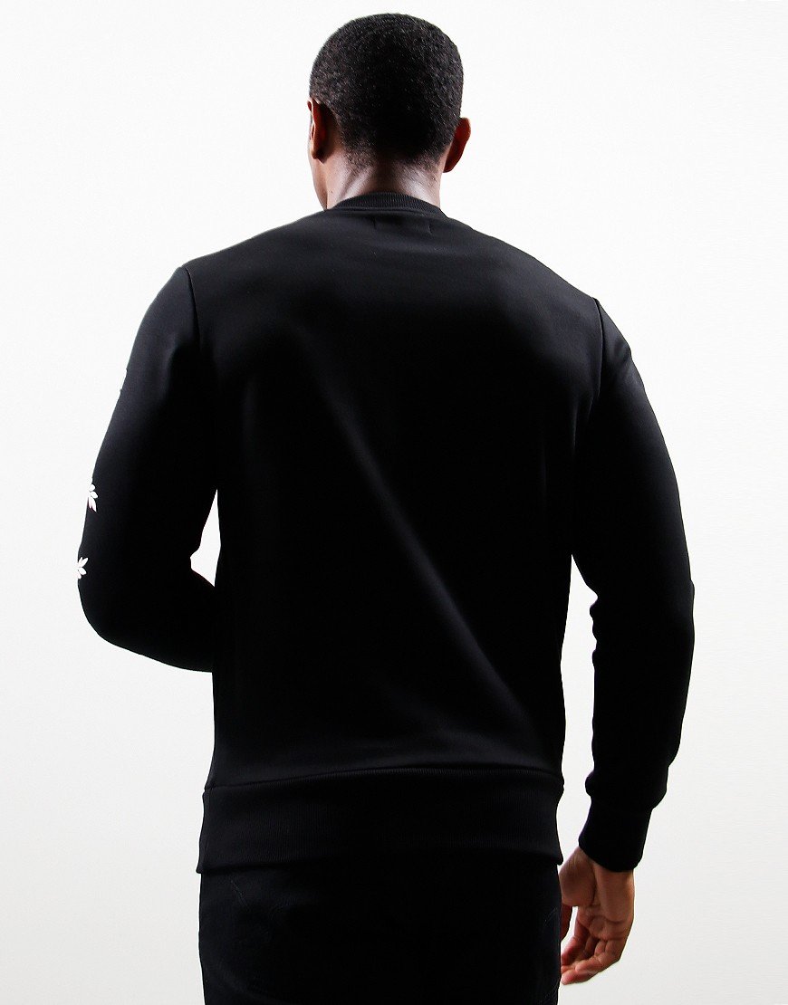 Fred Perry Sleeve Graphic Sweat Black - Terraces Menswear