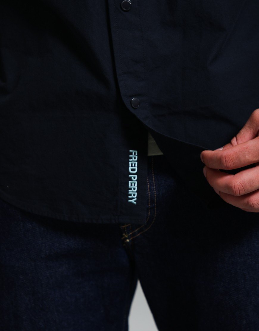 Fred Perry Snap Front Overshirt Navy