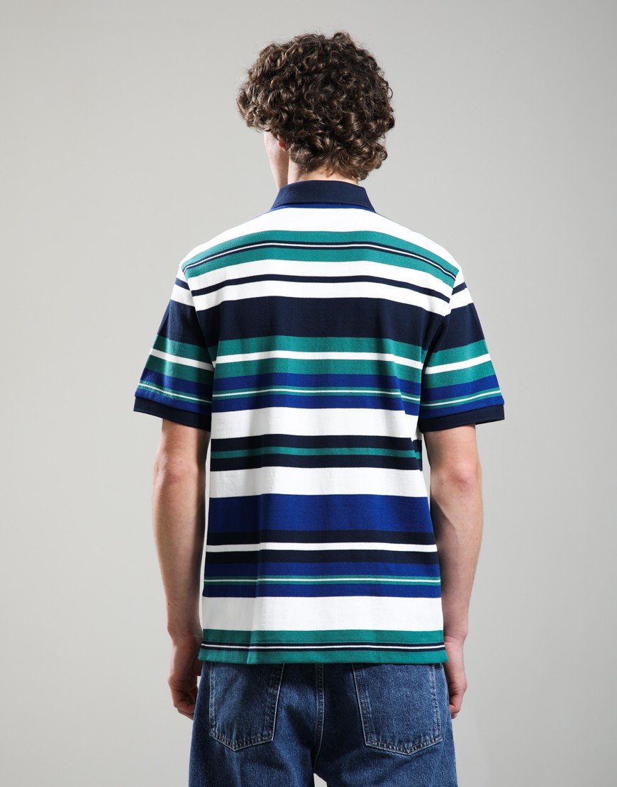 Fred Perry Striped Relaxed Polo Shirt Deep Mint