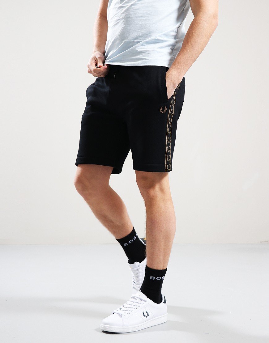 Fred Perry Tape Sweat Shorts Black/Warm Stone