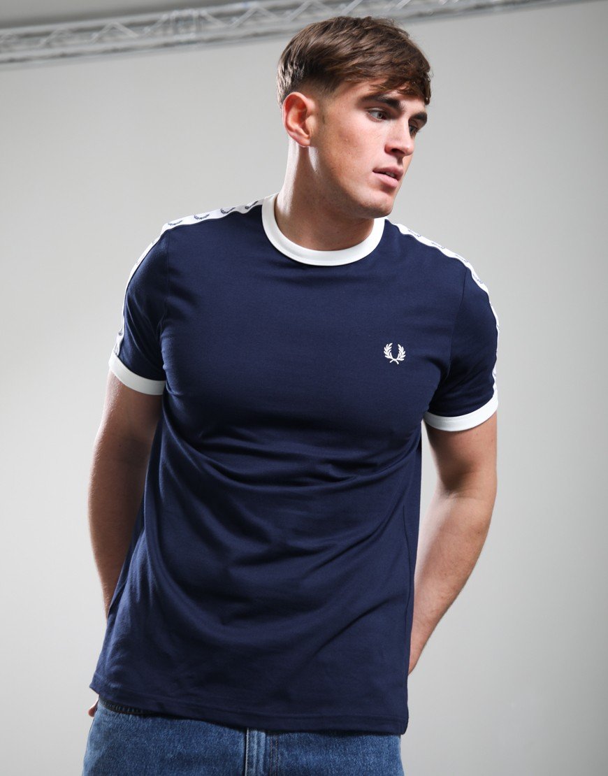 Fred Perry Taped Ringer T-Shirt Carbon Blue