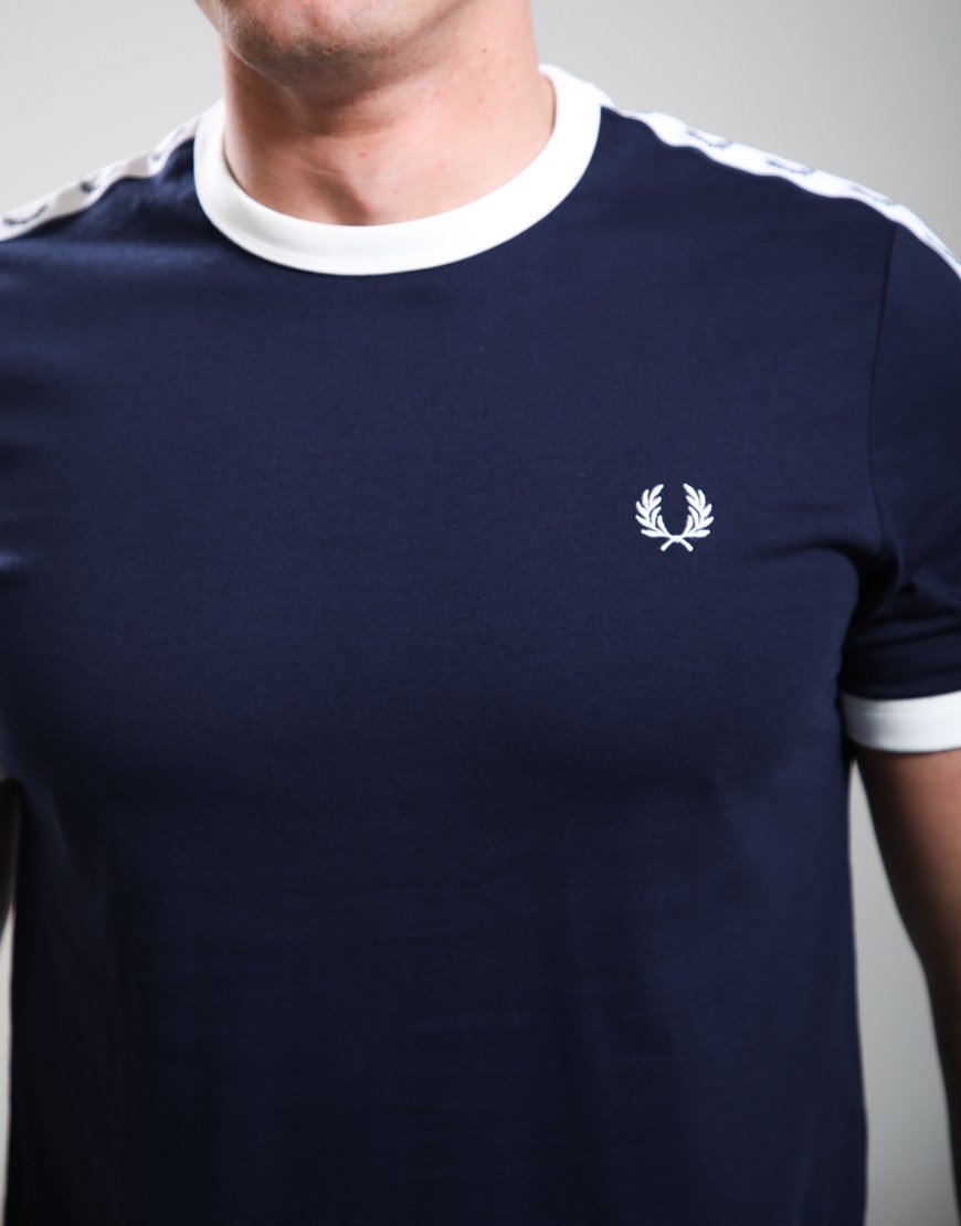 Fred Perry Taped Ringer T-Shirt Carbon Blue