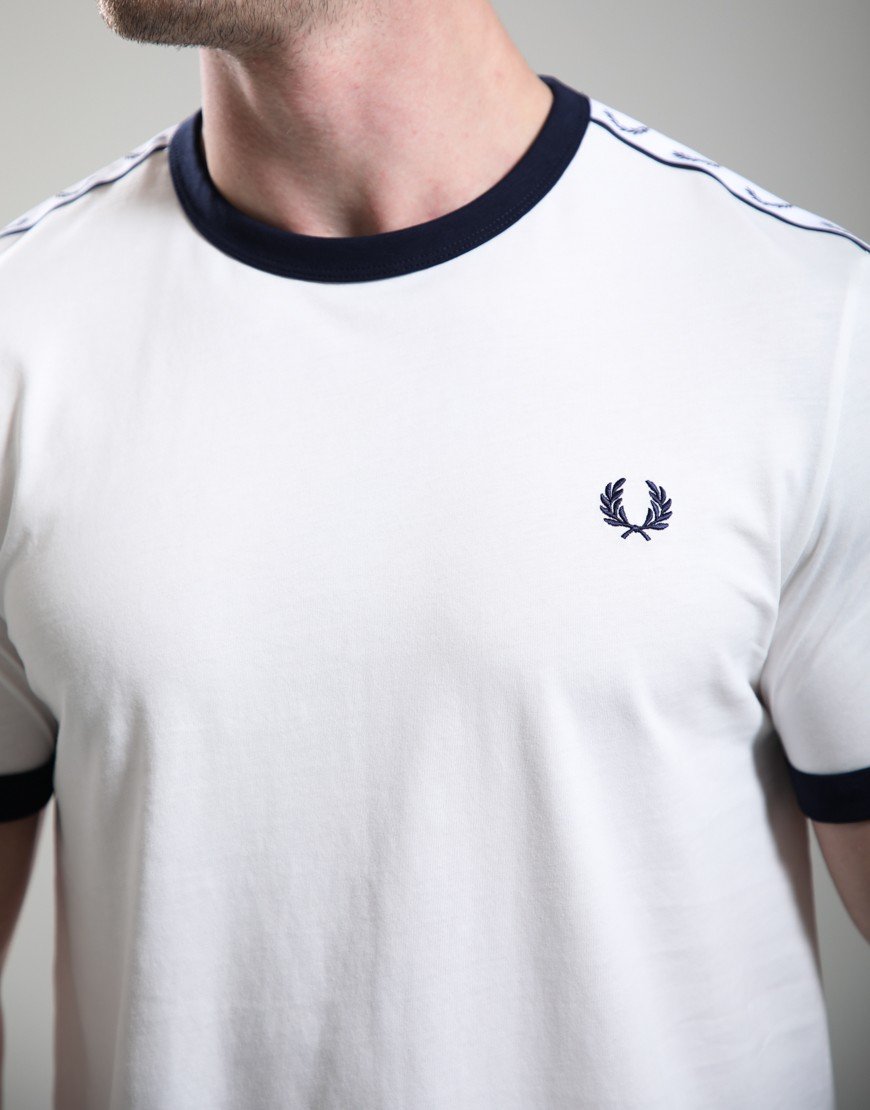 Fred Perry Taped Ringer T-shirt Snow White