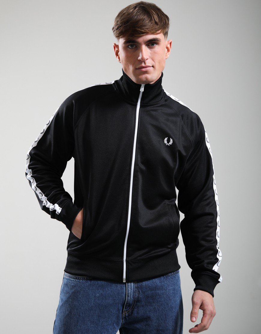 Fred Perry Taped Track Top Black