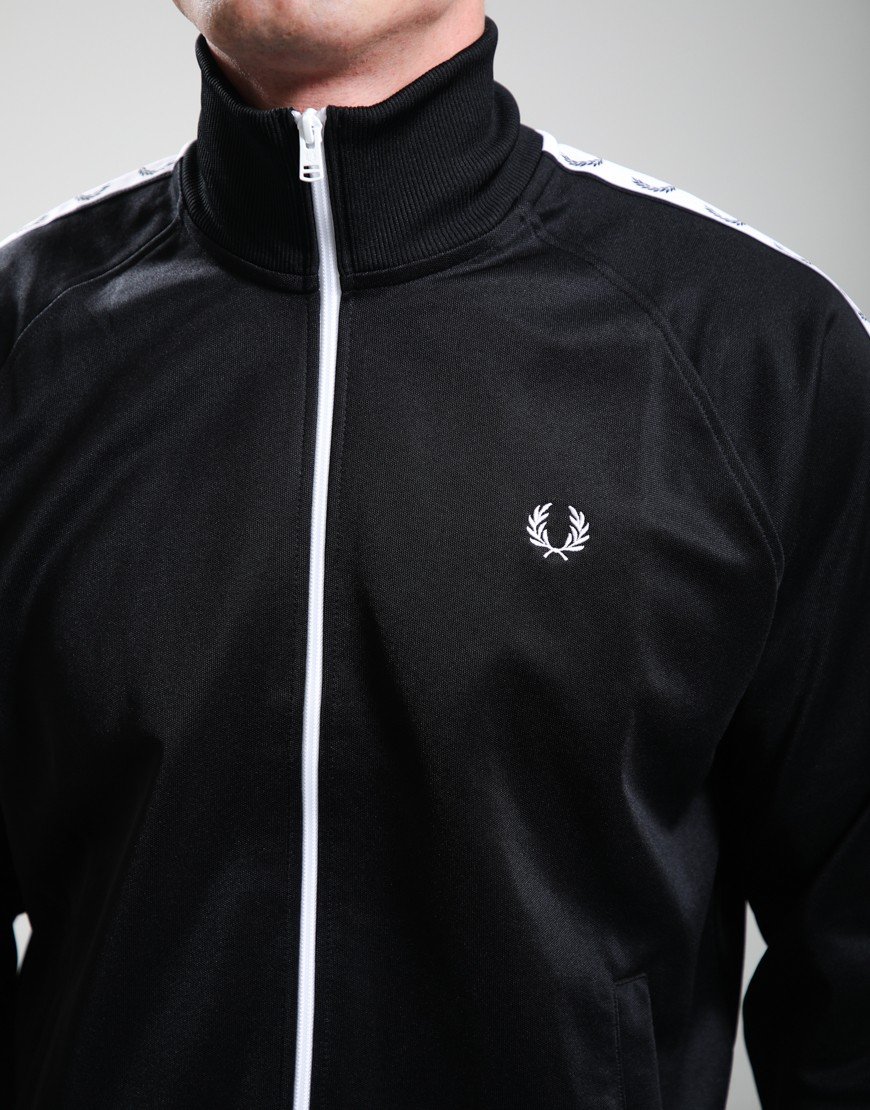 Fred Perry Taped Track Top Black