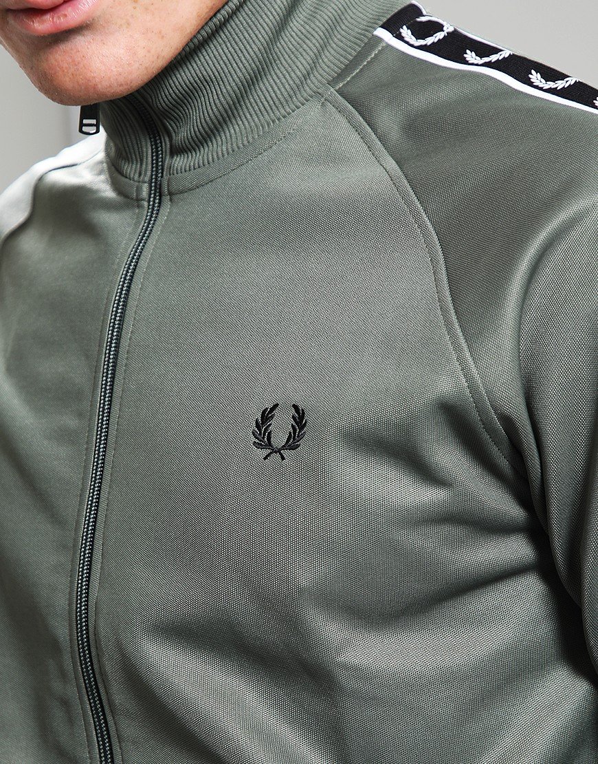 Fred Perry Taped Track Top Laurel Wreath Green