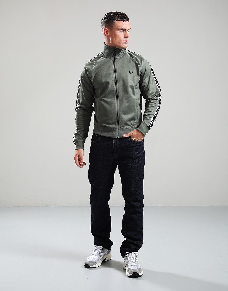 Fred Perry Taped Track Top Laurel Wreath Green