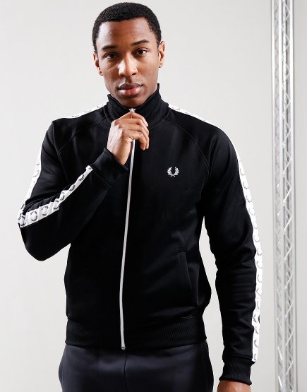 Fred Perry Taped Track Top Black