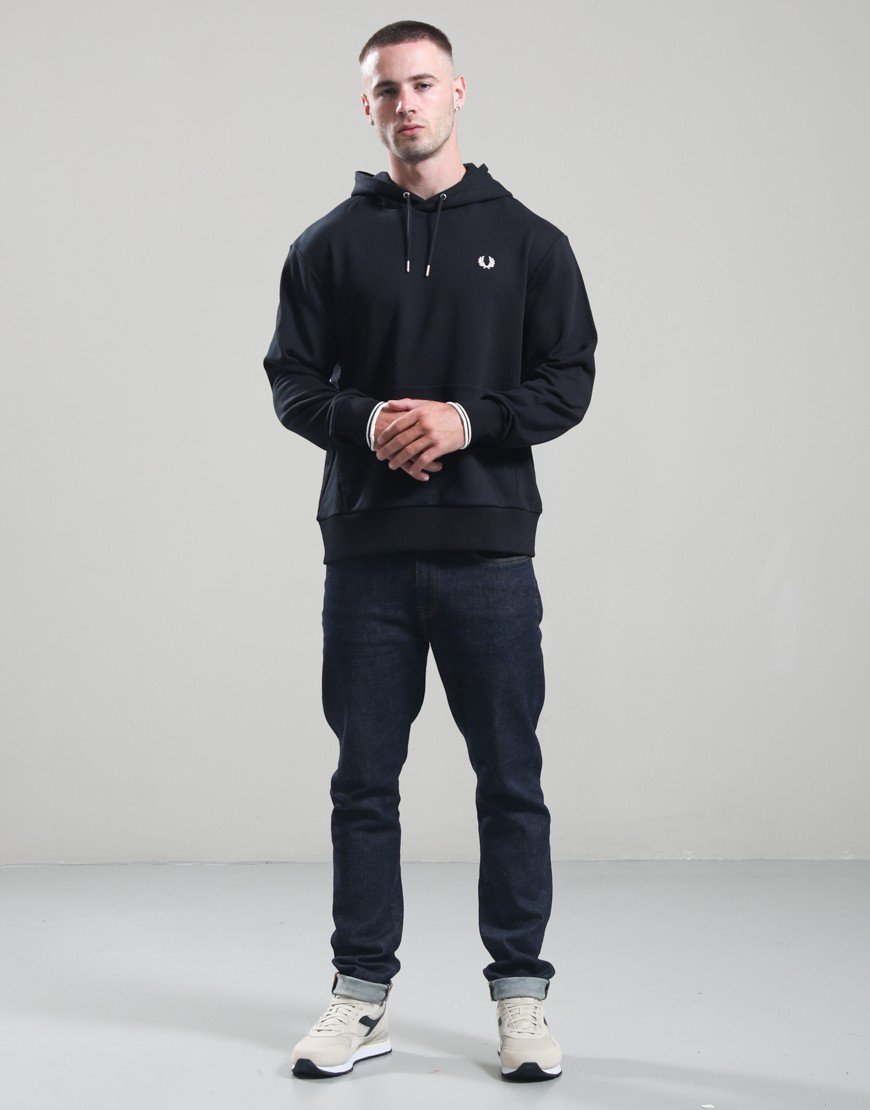Fred Perry Tipped Hoodie Black
