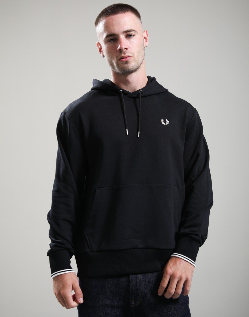 Fred Perry Tipped Hoodie Black