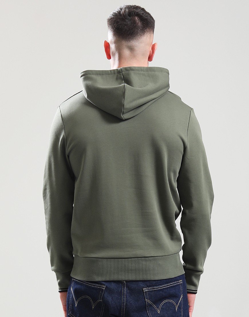 Fred Perry Tipped Hoodie Laurel Wreath Green/Black