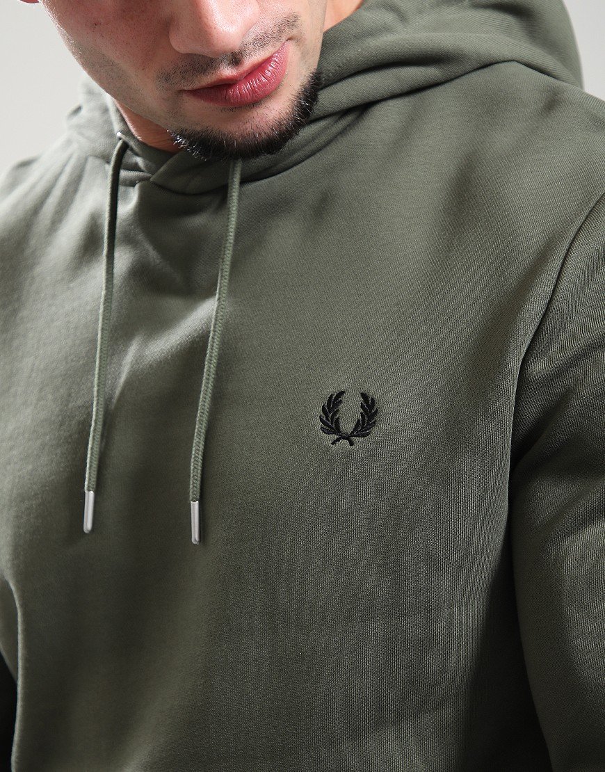 Fred Perry Tipped Hoodie Laurel Wreath Green/Black