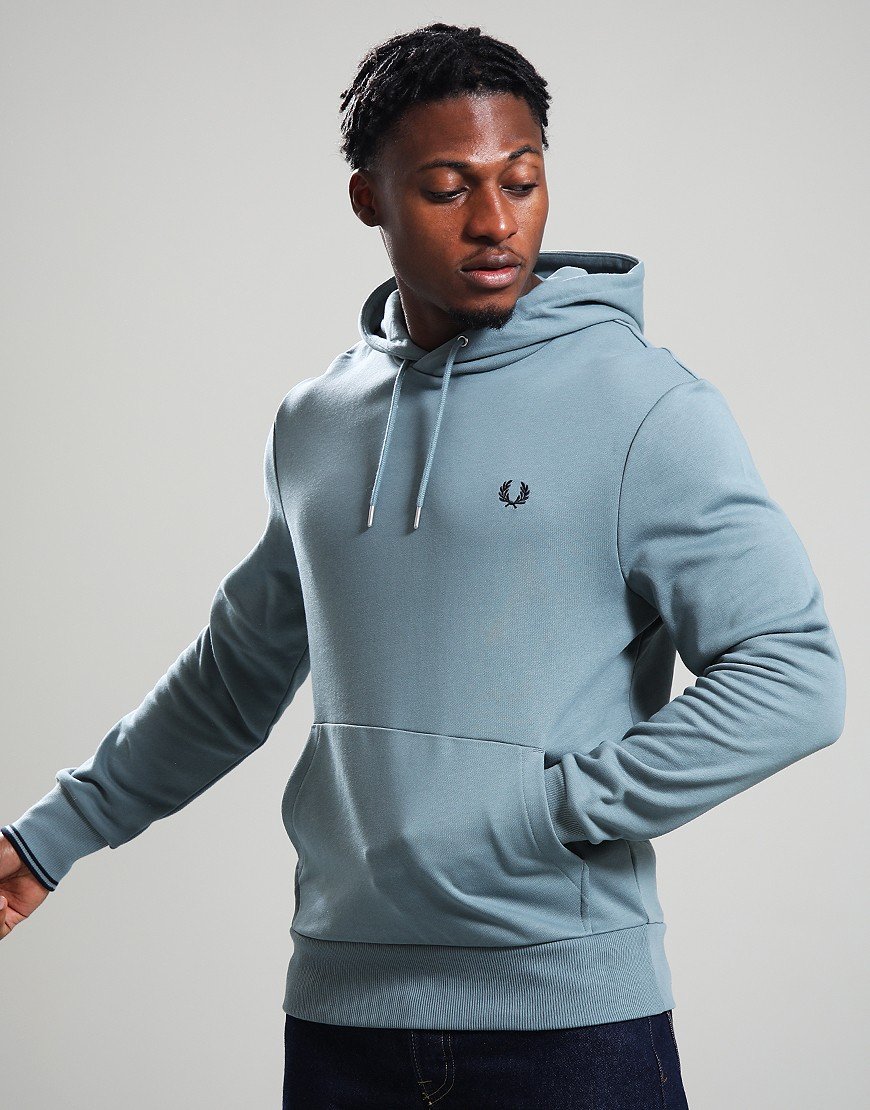Fred Perry Tipped Hoodie Stockport Blue
