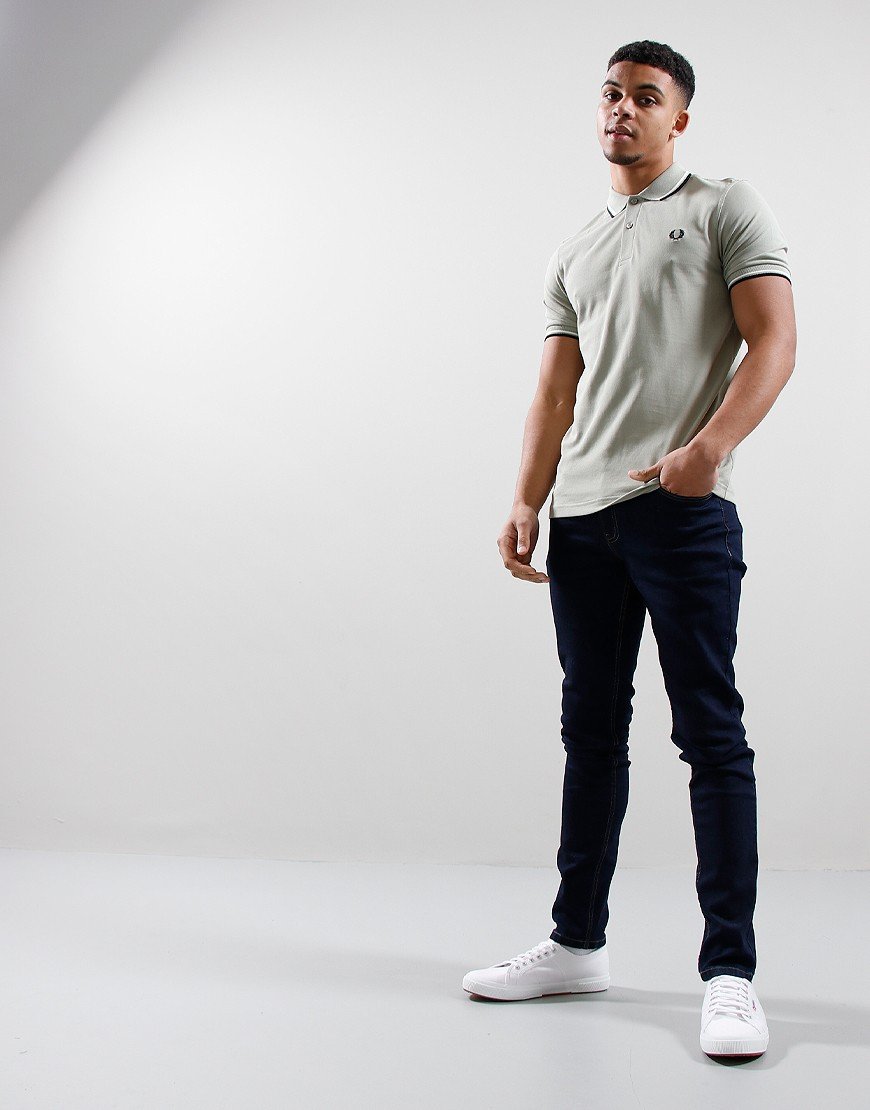 Fred Perry Twin Tipped Polo Shirt Seagrass/Snow White/Black