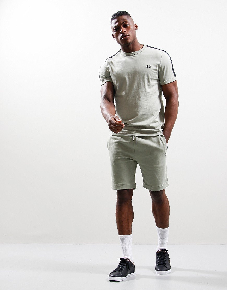 Fred Perry Tonal Tape Ringer T-Shirt Seagrass/Black