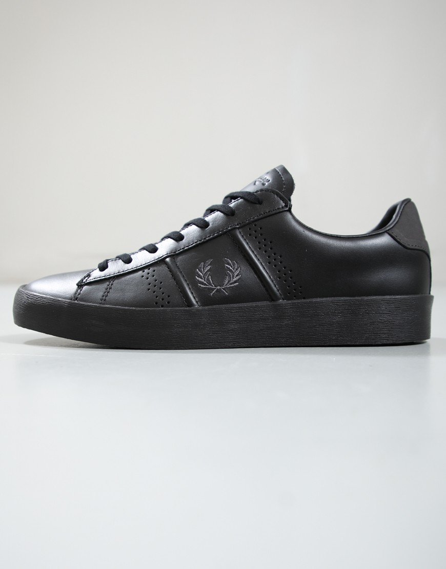 Fred Perry Topspin Leather Trainers Black