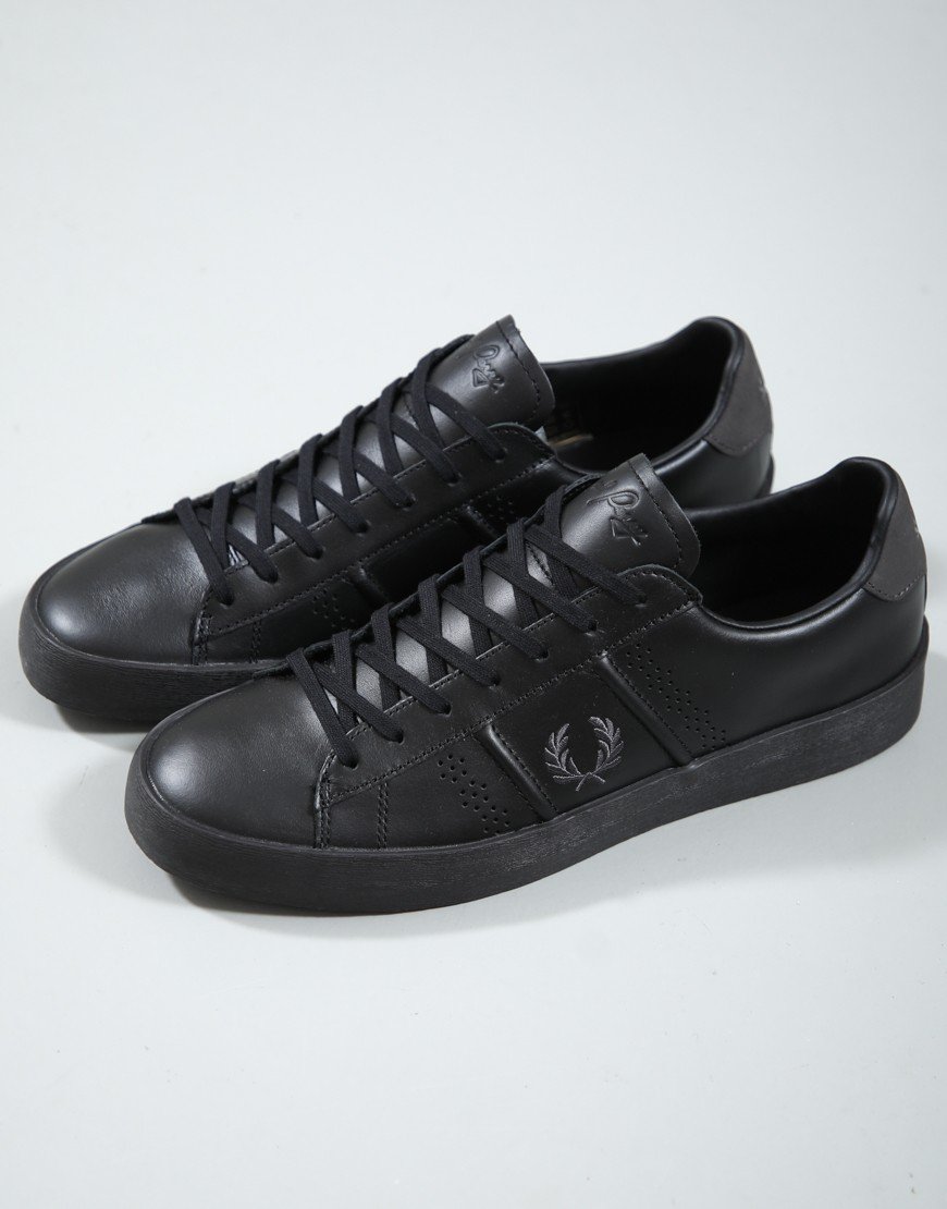 Fred Perry Topspin Leather Trainers Black