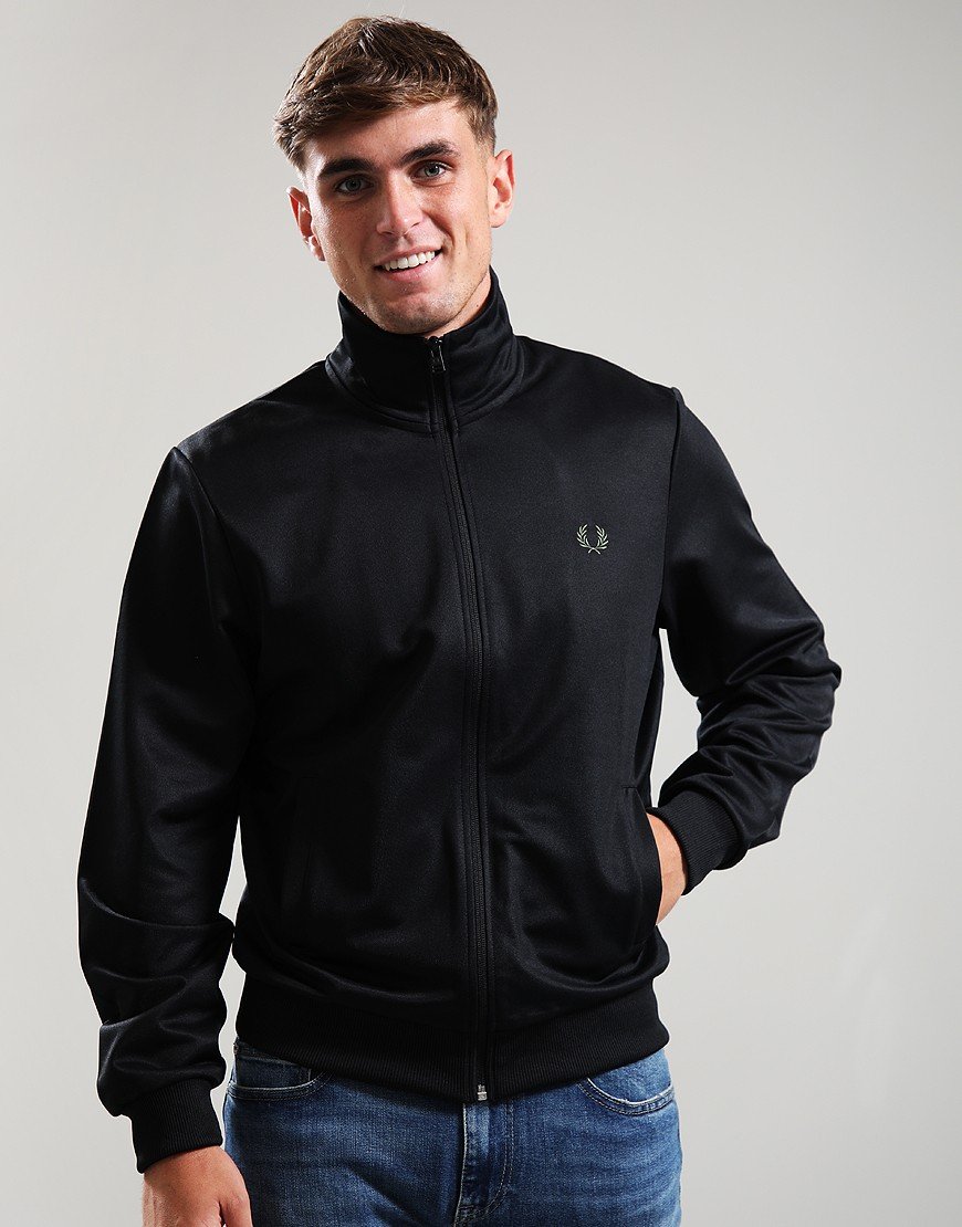 Fred Perry Track Jacket Black/Laurel Wreath Green
